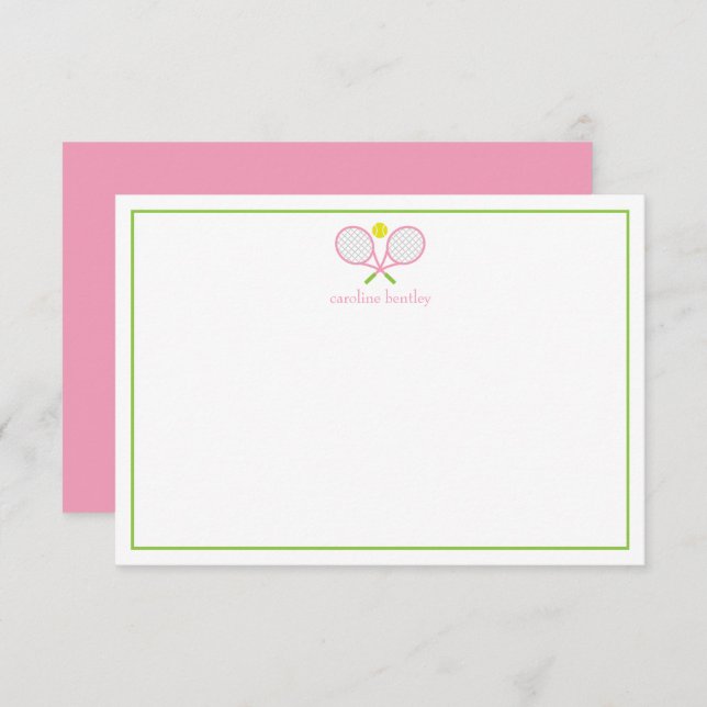 Tennis Racquets Personalized Note Cards (Front/Back)