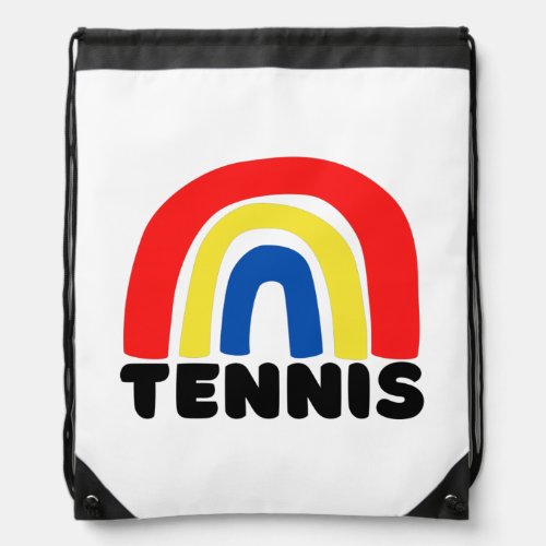 Tennis rainbow drawstring bag