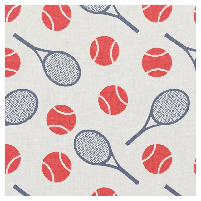 Tennis: red and navy - customizable! fabric (Close Up)