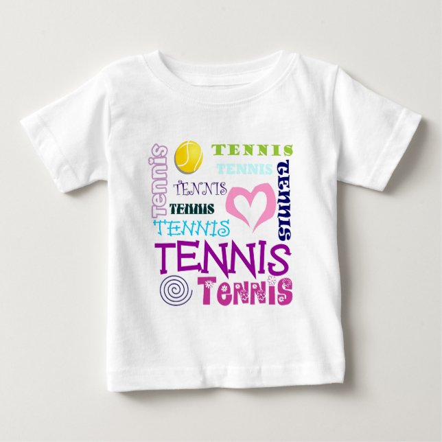 Tennis Repeating Baby T-Shirt (Front)