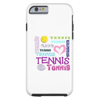 Tennis Repeating Tough Iphone 6 Case by PolkaDotTees at Zazzle