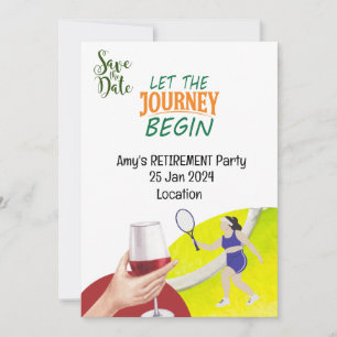 Tennis Retirement Party for Woman Player Invitation