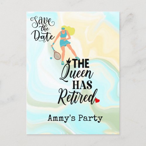Tennis Retirement Party Save the Date Postcard