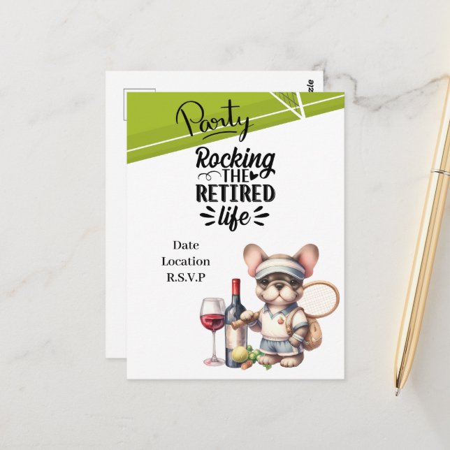 Tennis Retirement Postcard (Front/Back In Situ)