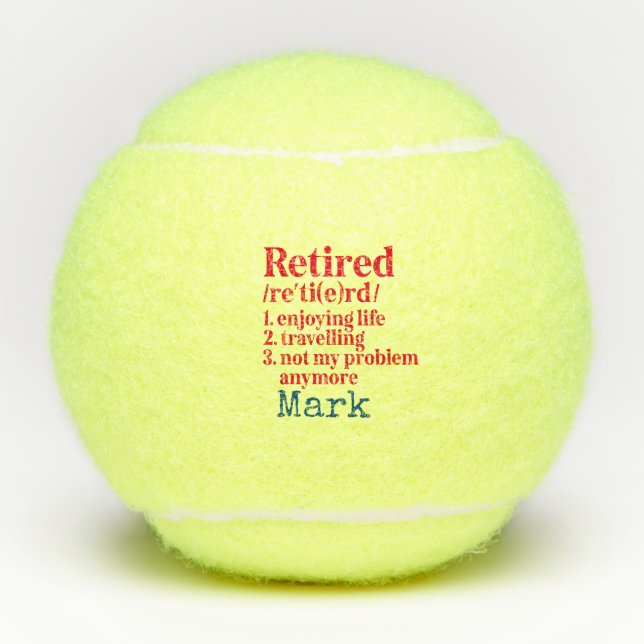 Tennis Retirement Tennis Balls (Front)