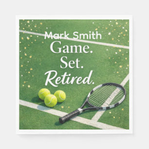 Tennis Retirement with racket and ball Napkins