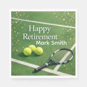 Tennis Retirement with tennis racket and ball  Napkins