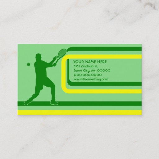 Customizable tennis : retro style : business card