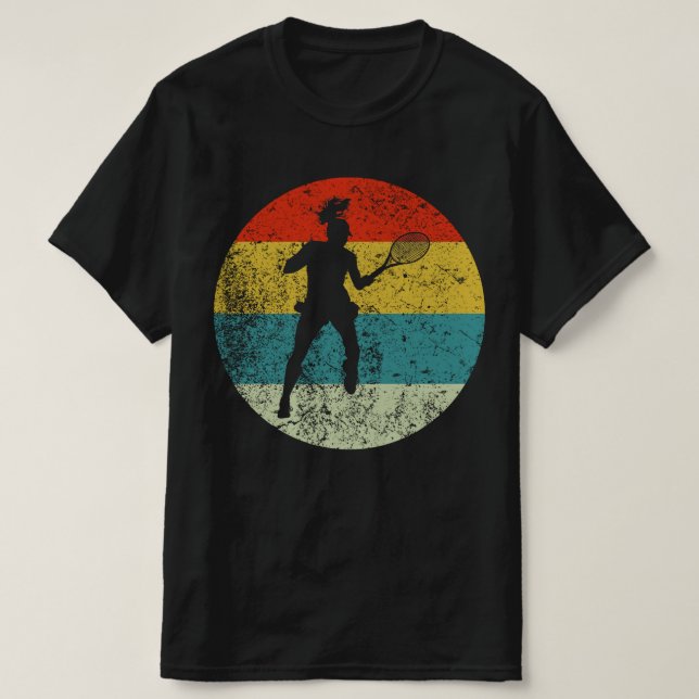 tennis retro vintage  silhouette 70s T-Shirt (Design Front)