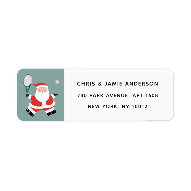 Tennis return-address holiday labels (Front)