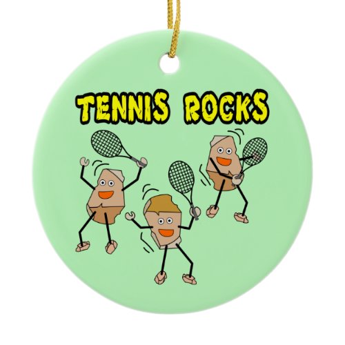 Tennis Rocks Ceramic Ornament