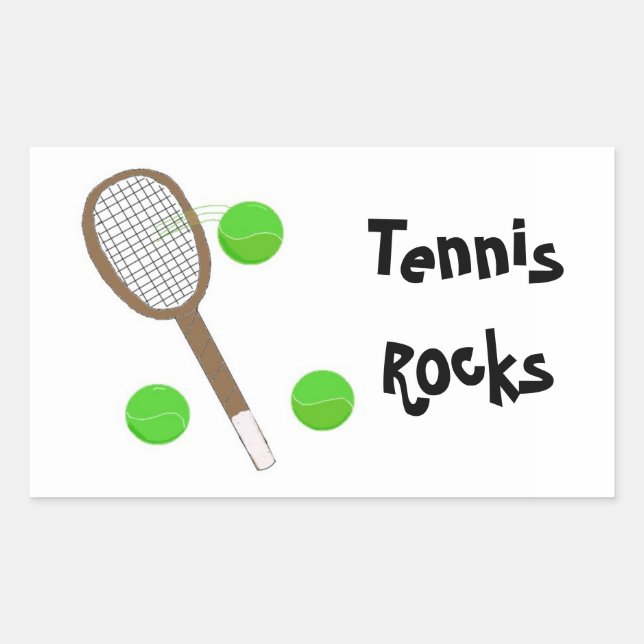 Tennis Rocks Rectangular Sticker (Front)