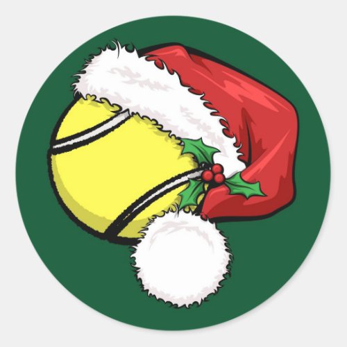 Tennis Santa Cap with Green Sticker