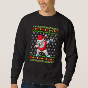 Tennis Santa Claus Ugly Christmas Sweater Pattern