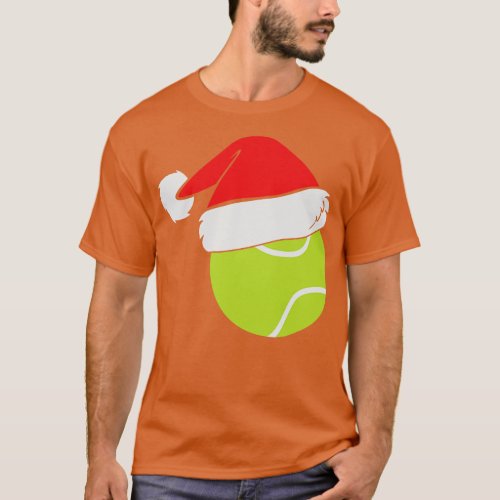 Tennis Santa hat Tennis Lover Christmas Gift T_Shirt