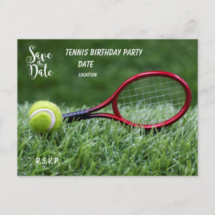Tennis save the date for party  postcard