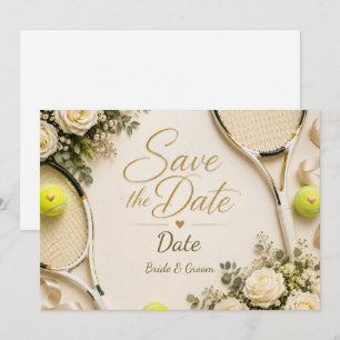 Tennis Save the date for Tennis Player wedding Invitation