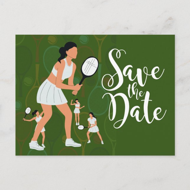 Tennis Save the Date invitation Card (Front)