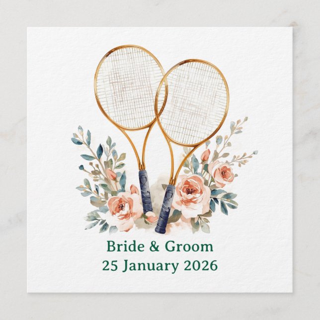 Tennis Save the date Invitation  for Wedding  (Front)