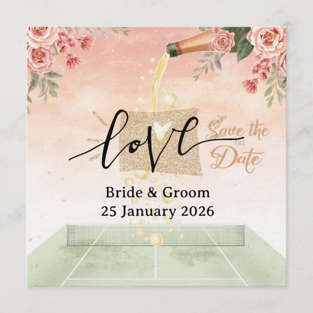 Tennis Save the date Invitation  for Wedding  (Front)