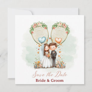 Tennis Save the date Invitation for Wedding