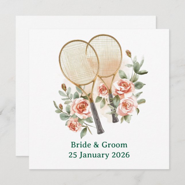 Tennis Save the date Invitation  for Wedding  (Front/Back)