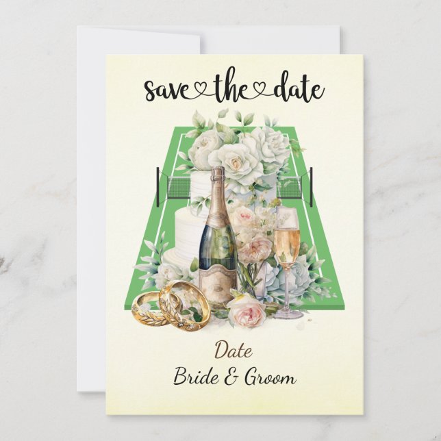 Tennis Save the date Wedding Party  Invitation (Front)