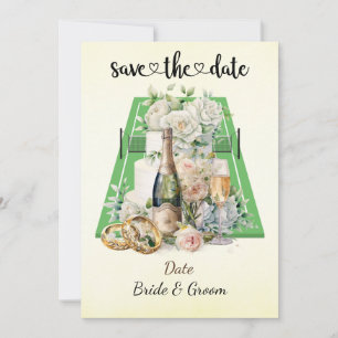 Tennis Save the date Wedding Party Invitation