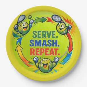 Tennis Saying for Tennis Players and Tennis Fans Paper Plates