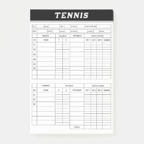 Tennis Score Sheets _Scoring Pad Notes