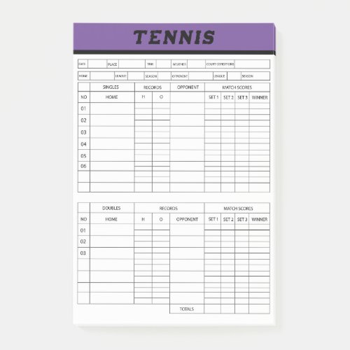 Tennis Score Sheets _Scoring Pad Notes