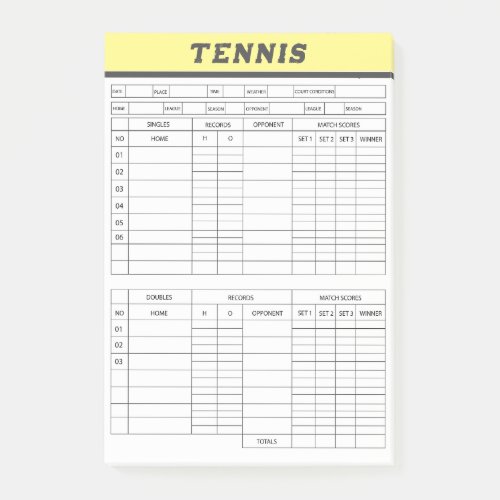 Tennis Score Sheets _Scoring Pad Notes