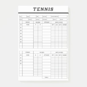 Tennis Score Sheets -Scoring Pad Post-it Notes