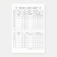 Tennis Score Sheets -Scoring Pad