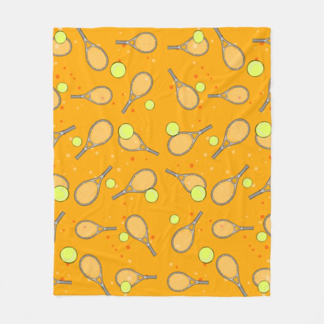 Tennis Seamless Pattern - Racket and Ball   Fleece Blanket (Front)