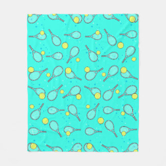 Tennis Seamless Pattern - Racket & Ball  Fleece Blanket