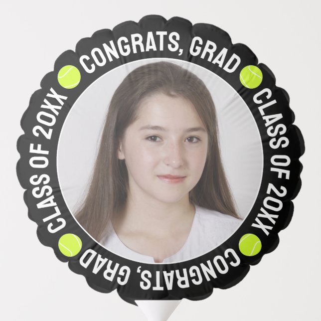 Tennis Senior Congrats Custom Graduation Photo Balloon (Back)