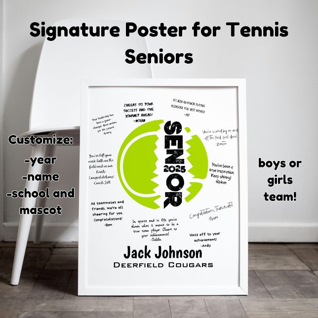 Tennis Senior Night Poster for Signatures (Creator Uploaded)