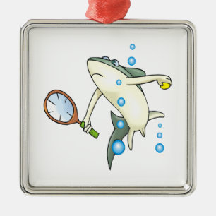 Tennis Shark Metal Ornament