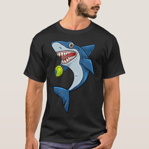Tennis Sharks Love Animal Lovers Mens Womens Outfi T_Shirt