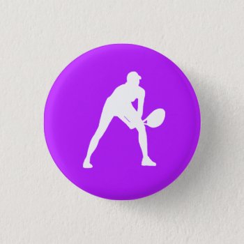 Tennis Silhouette Button Purple by sportsdesign at Zazzle