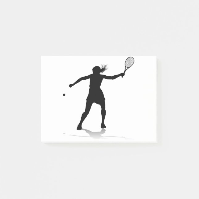 Tennis Silhouette Sport Player Woman Post-it Notes (Front)