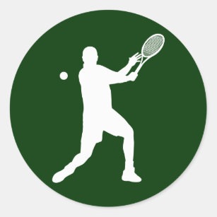 tennis silhouettes classic round sticker