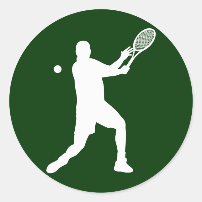 tennis silhouettes classic round sticker (Front)