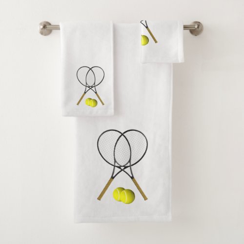 Tennis Silver Sports Bath Towel Set