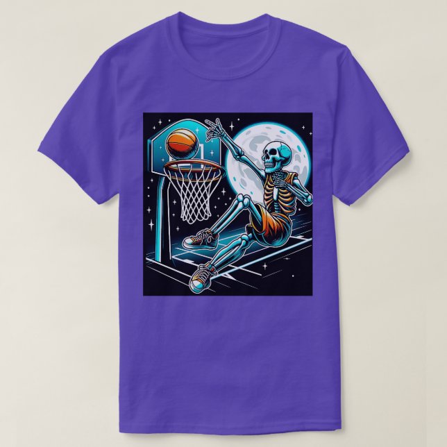 Tennis Skeleton Funny Halloween T-Shirt (Design Front)
