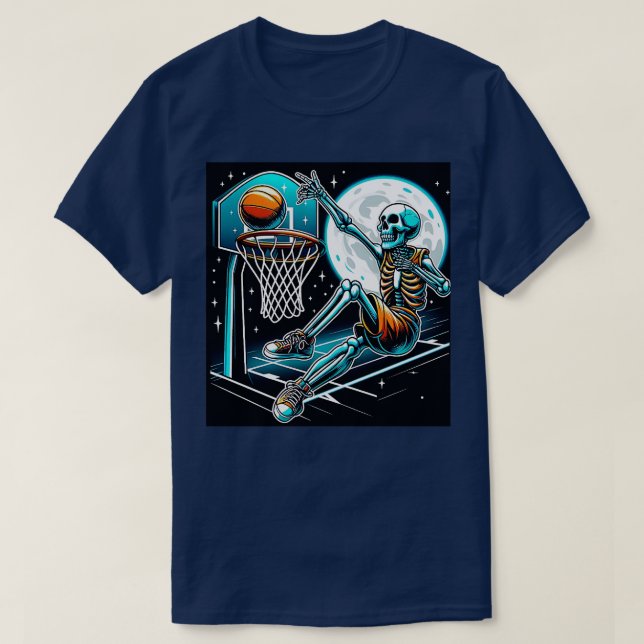 Tennis Skeleton Funny Halloween T-Shirt (Design Front)