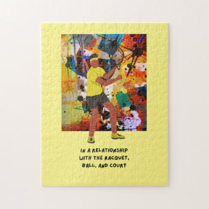 Tennis slogan for player jigsaw puzzle