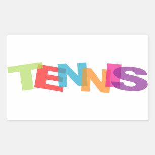 Tennis slogan rectangular sticker