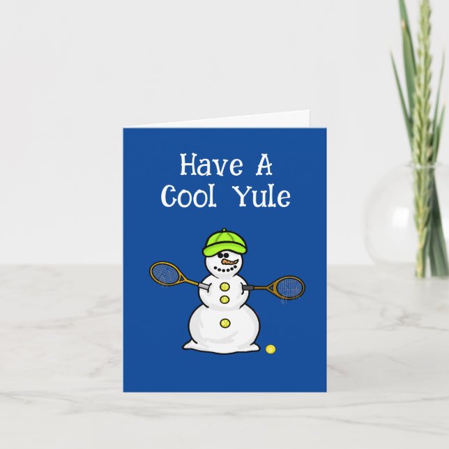 Tennis Snowman Christmas Card (Front)